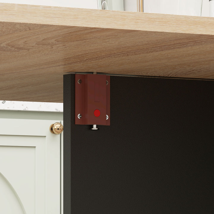 Folding Dining Table, Drop Leaf Table with 2-Tier Shelves, Rolling Casters, for Small Spaces, Kitchen, Oak and Black