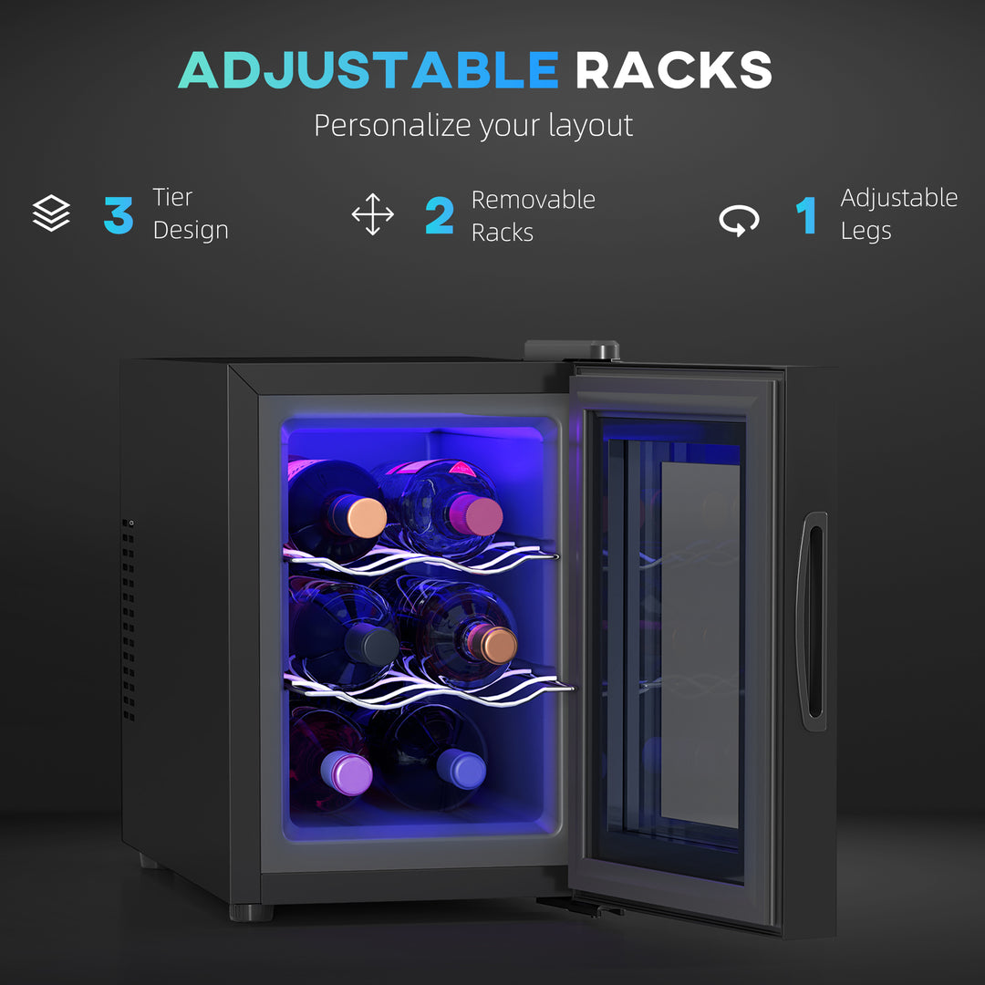 Six Bottle 8-18℃ Countertop Wine Fridge - Black