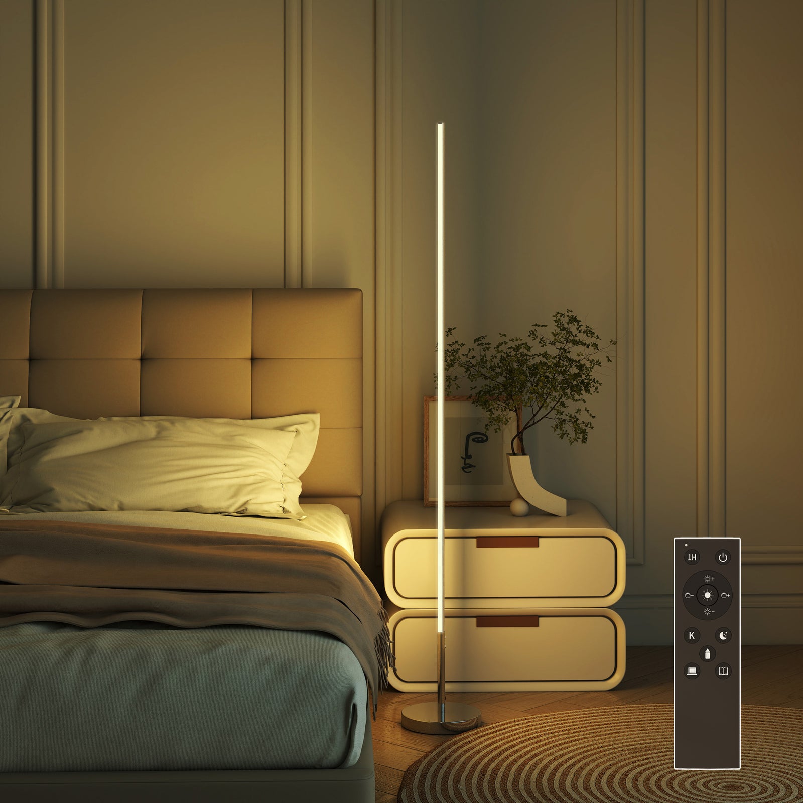Floor Lamp for Living Room, Modern Standing Lamp with Shade & Foot Swi