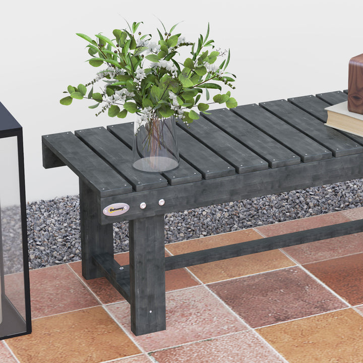 2-Seater Garden Wooden Bench, Grey