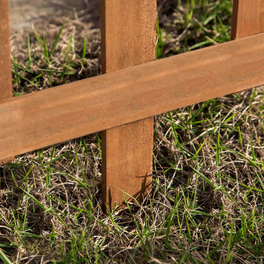 Pack of 12 Wooden Border Fences, Garden Fixed Picket Fence for Lawn Edging, Flowerbed, 60L x 1D x 34H cm, Brown