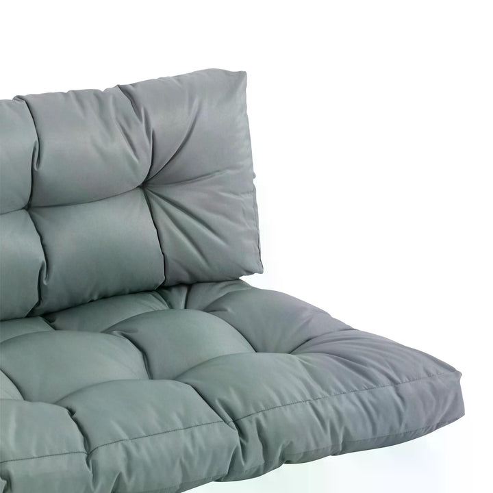 2Pcs Garden Tufted Pallet Cushions Seat Pad Back Cushion Indoor Outdoor Grey