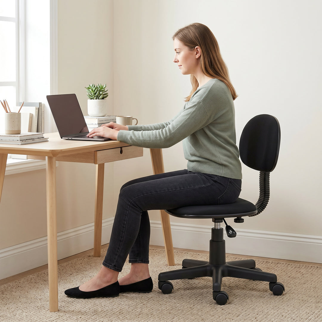 Small Armless Office Chair - Black