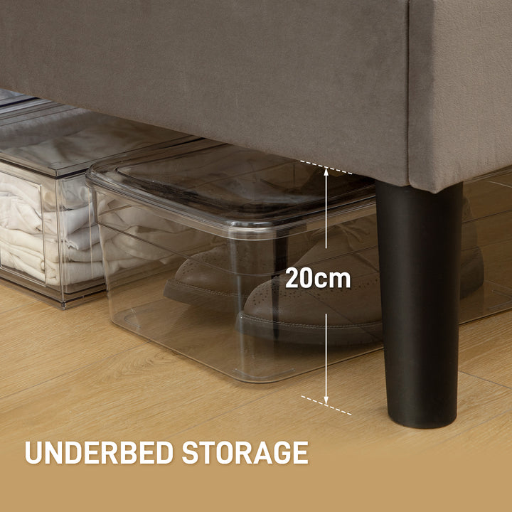 MCL Double Bed Frame, with Velvet-Feel Headboard - Grey