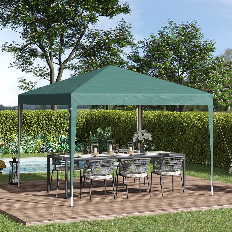 3 x 3M Garden Pop Up Gazebo Height Adjustable Marquee Party Tent Wedding Canopy with Carrying Bag, Green