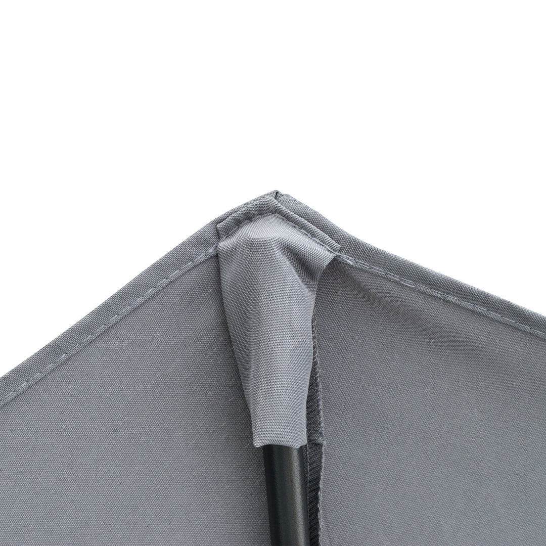 2m Half Parasol Market Umbrella Garden Balcony Parasol with Crank Handle, Base, Double-Sided Canopy, Dark Grey