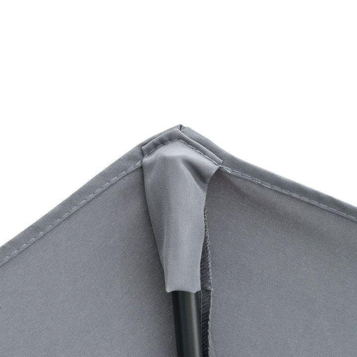 2m Half Parasol Market Umbrella Garden Balcony Parasol with Crank Handle, Base, Double-Sided Canopy, Dark Grey