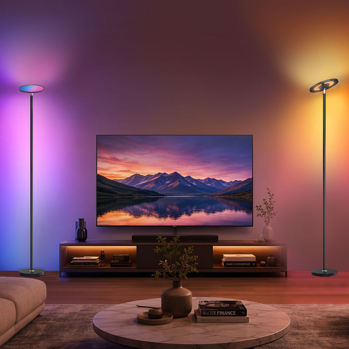 Uplighter Floor Lamp with Tuya App and Music Sync, Standing Lamp with 