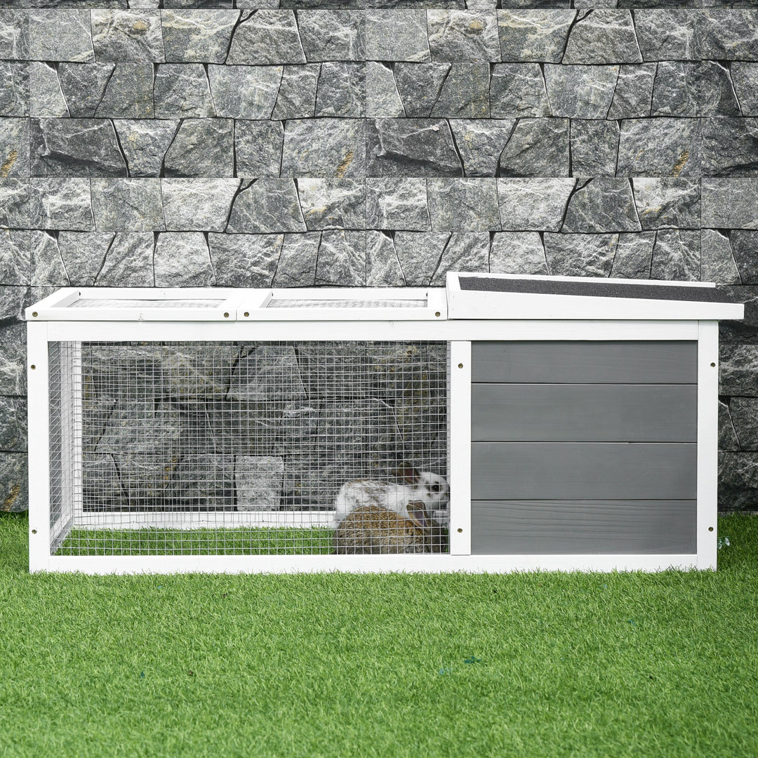 MCL Rabbit Hutch Guinea Pig Hutch Wooden Small Animal Cage Rabbit Run Duck House with Openable Roof for Indoor Outdoor 115 x 66 x 47.5 cm