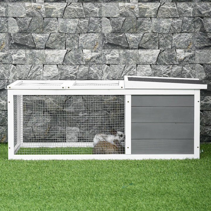 MCL Rabbit Hutch Guinea Pig Hutch Wooden Small Animal Cage Rabbit Run Duck House with Openable Roof for Indoor Outdoor 115 x 66 x 47.5 cm