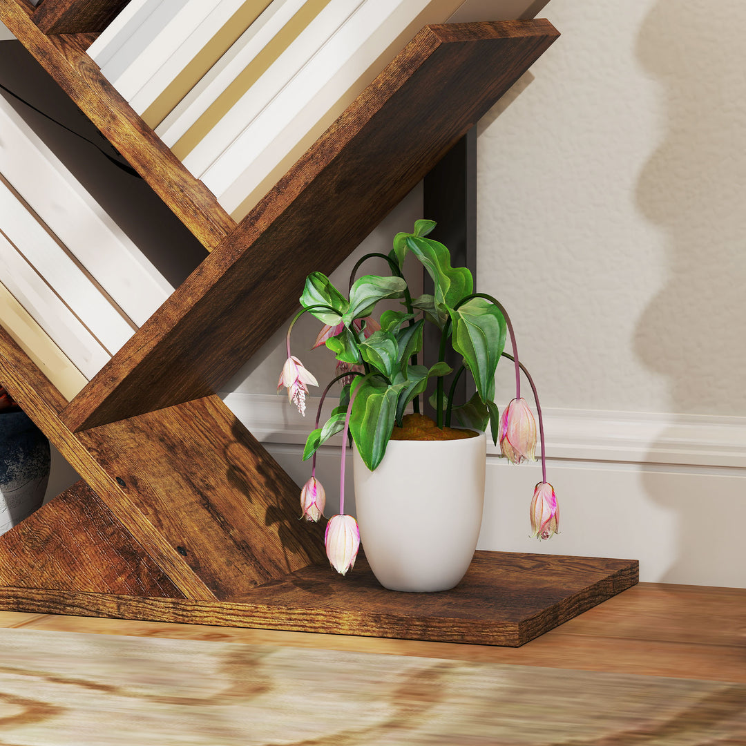 Six-Section Tree Bookcase - Wood-Effect