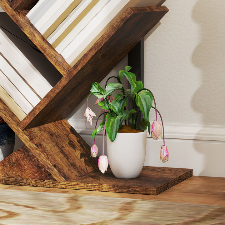 Six-Section Tree Bookcase - Wood-Effect
