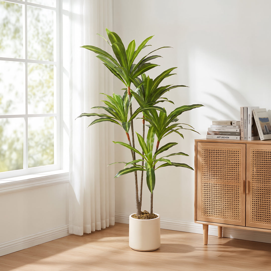 150cm Lifelike Fake Tree, Artificial Dracaena Tree with Bendable Trunk