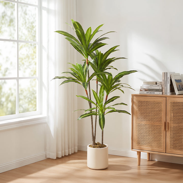150cm Lifelike Fake Tree, Artificial Dracaena Tree with Bendable Trunk