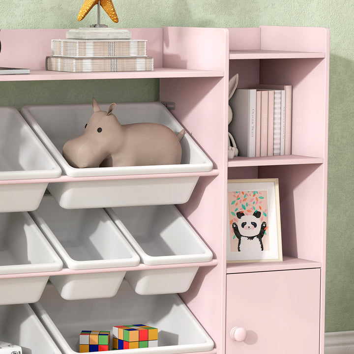Kids Toy Organizers and Storage with 8 Removable Storage Bins and Book