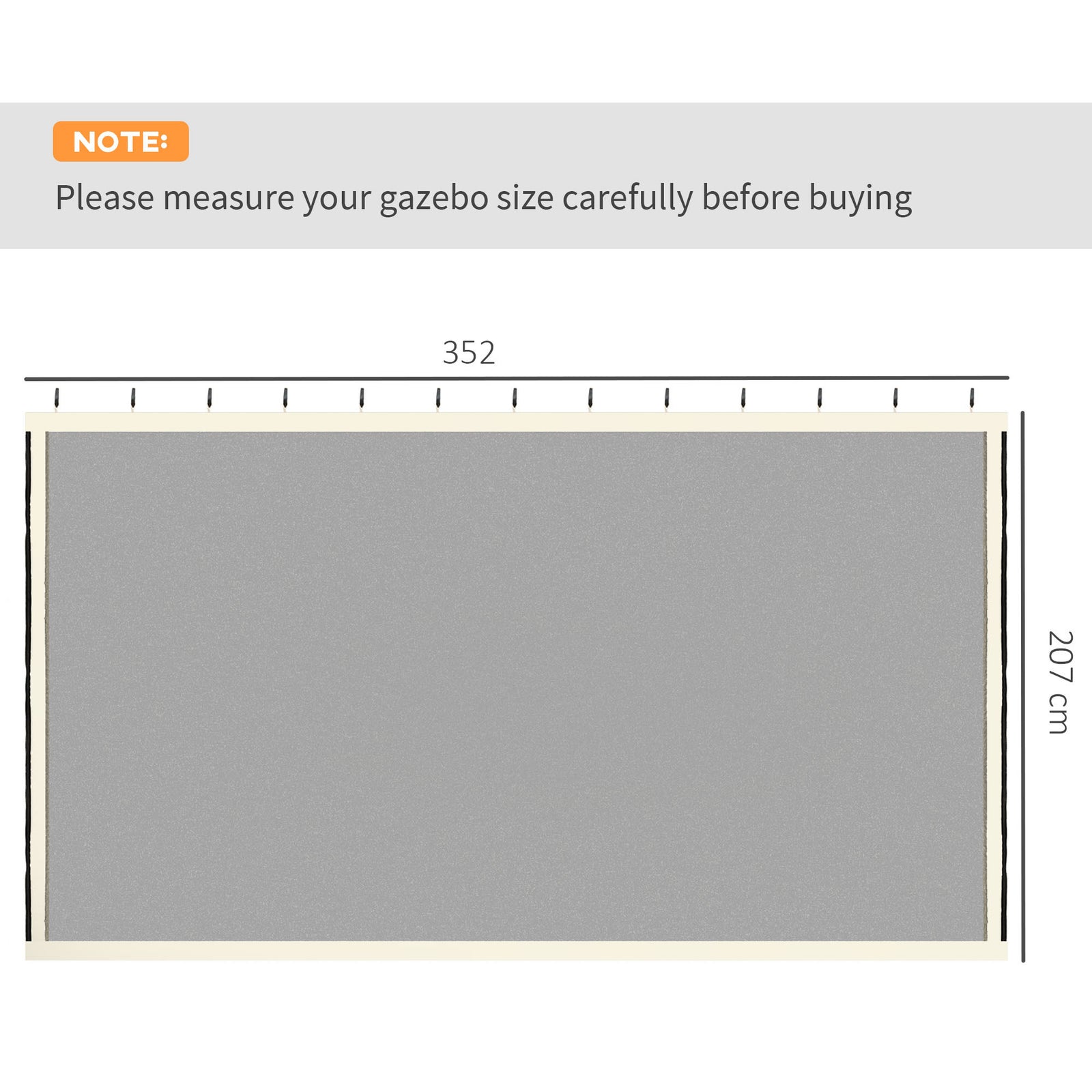 352 x 207cm Universal Replacement Mesh Sidewall Netting for Patio Gaze