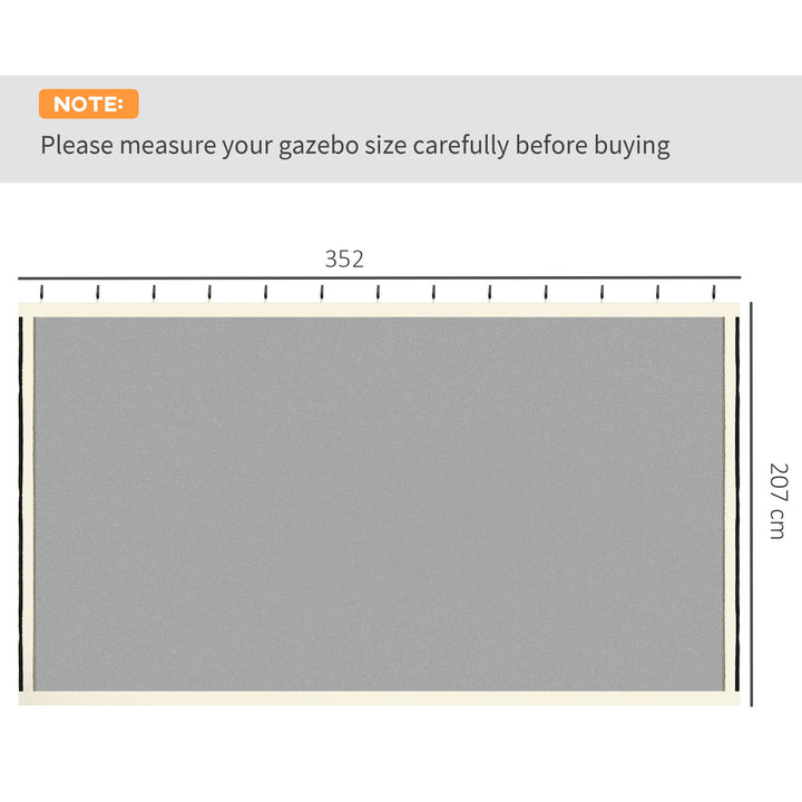 352 x 207cm Universal Replacement Mesh Sidewall Netting for Patio Gazebos and Canopy Tents, (Sidewall Only) Beige
