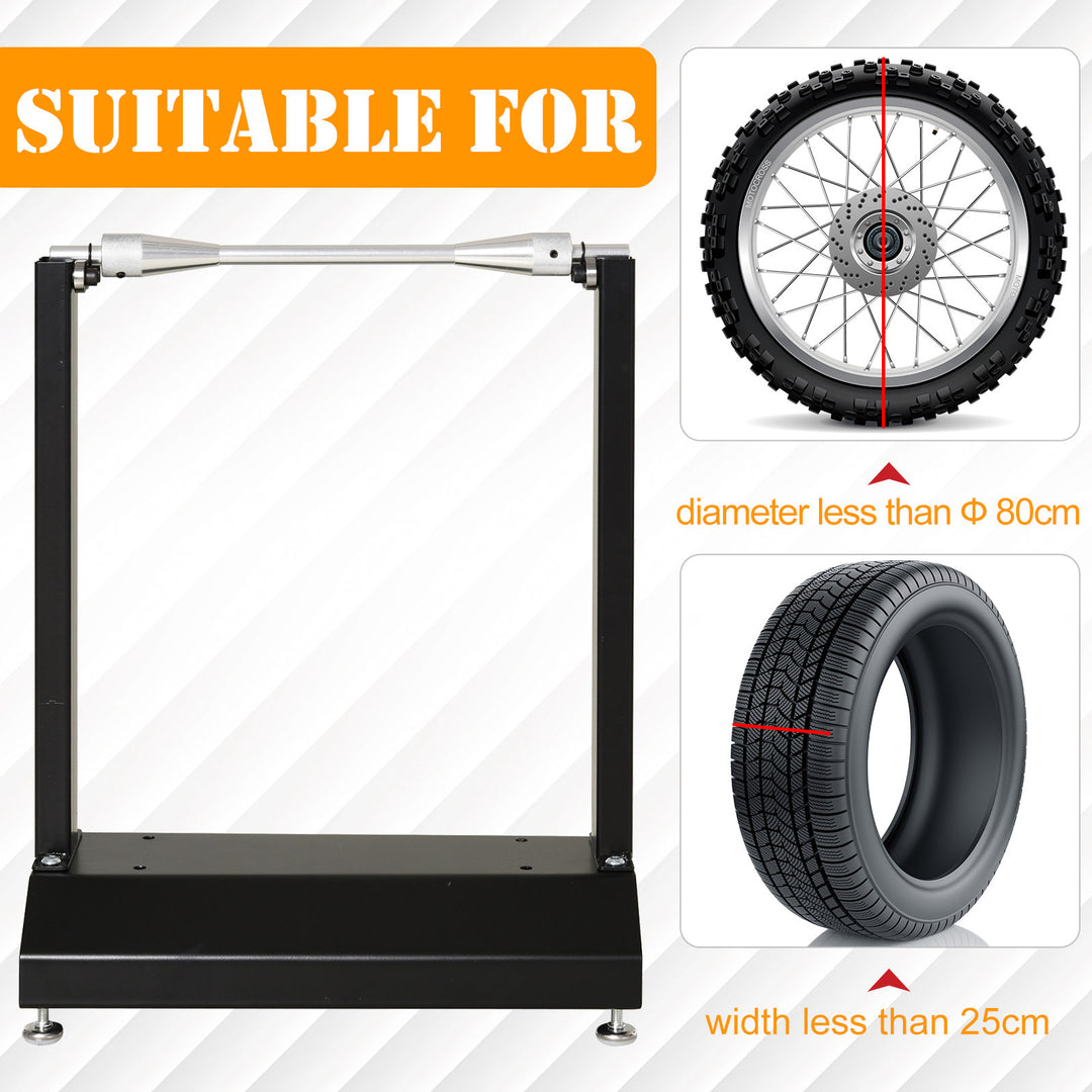 DURHAND Bike Wheel Stand, Motorcycle/Bicycle Wheel Balancing, Portable with Rotating Adjustment, Black | Aosom UK