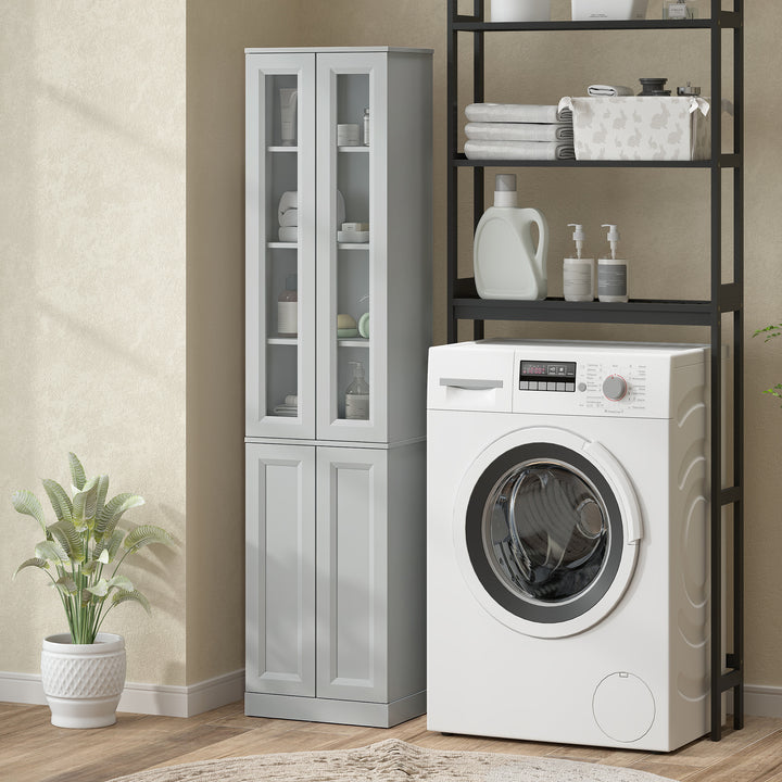 Tall Bathroom Storage Cabinet, 6-Tier Slim Bathroom Cabinet with Adjus