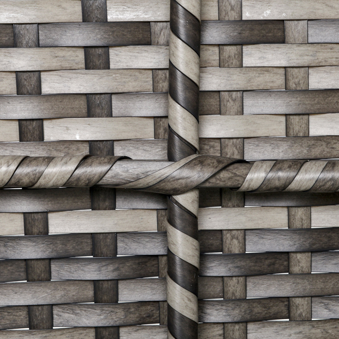 MCL Armless Rattan Garden Chair, Outdoor Rattan Chair with Cushions, PE Wicker Garden Furniture with Steel Frame, Adjustable Footpads for Garden, Terrace, Deep Grey