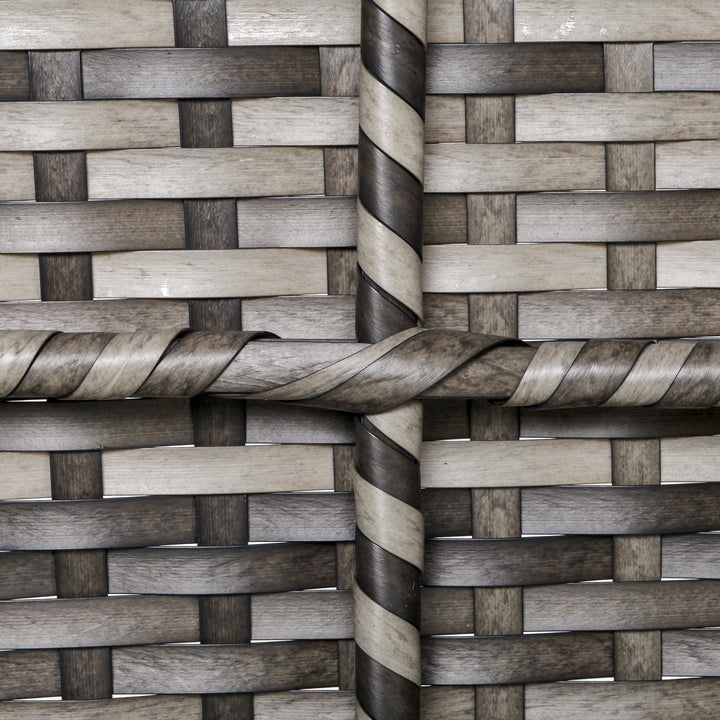 MCL Armless Rattan Garden Chair, Outdoor Rattan Chair with Cushions, PE Wicker Garden Furniture with Steel Frame, Adjustable Footpads for Garden, Terrace, Deep Grey