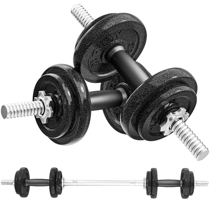 MCL 2-in-1 Adjustable Dumbbells Set, 20kg Weights Dumbbells Set with Non-Slip Grip for Strength Training, Weight Lifting, Bodybuilding, Home Gym Workout Equipment for Men & Women
