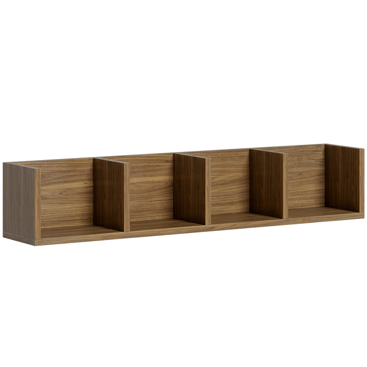 Wall Mount 84 CD / 56 DVD/Blu-ray/ Media Storage Rack 4 Cubes Wooden S