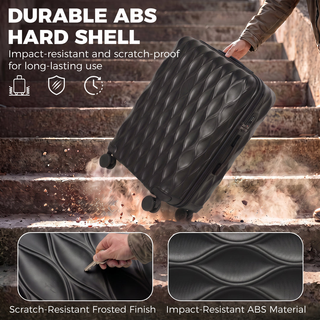28Inch Suitcase, ABS Hard Shell Checked Luggage with TSA Lock - view 4