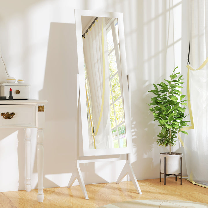 MCL Full Length Mirror, Freestanding Adjustable Angle Dressing Mirror for Bedroom, Living Room, 148 x 47 cm, White