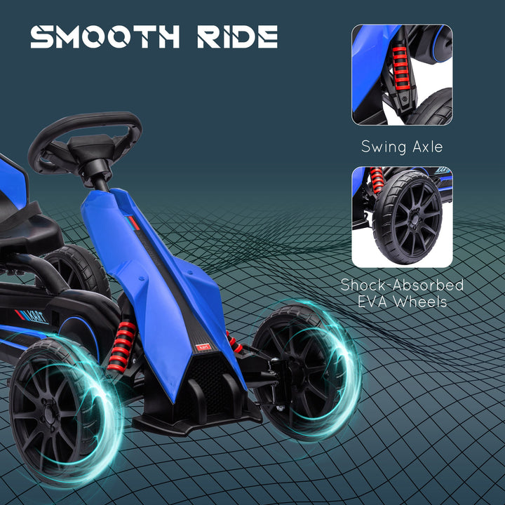 Kids Pedal Go Kart, with Adjustable Seat, EVA Wheels, Seat, Handbrake 