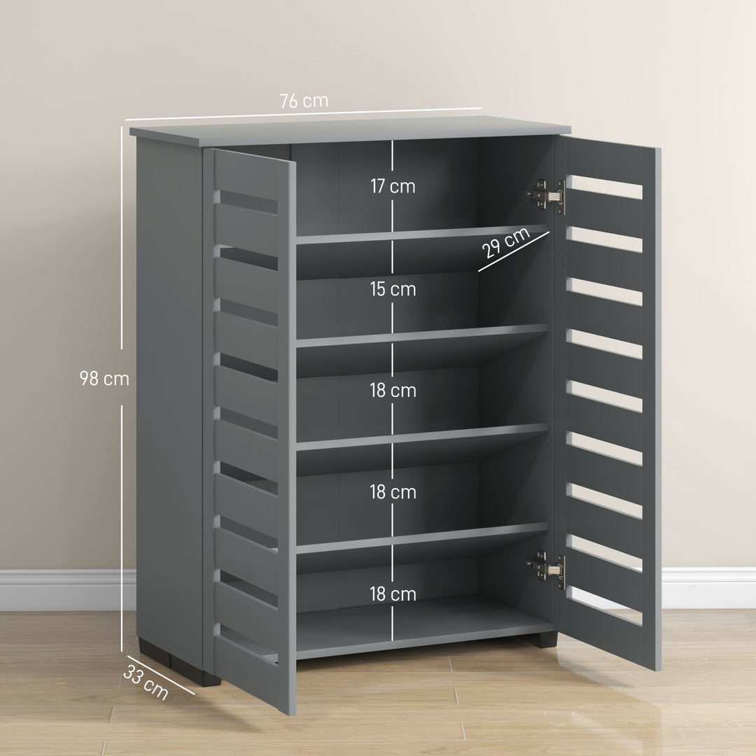 Narrow Shoe Cabinet for Entryway, 5-Tier Slim Shoe Storage Cabinet wit