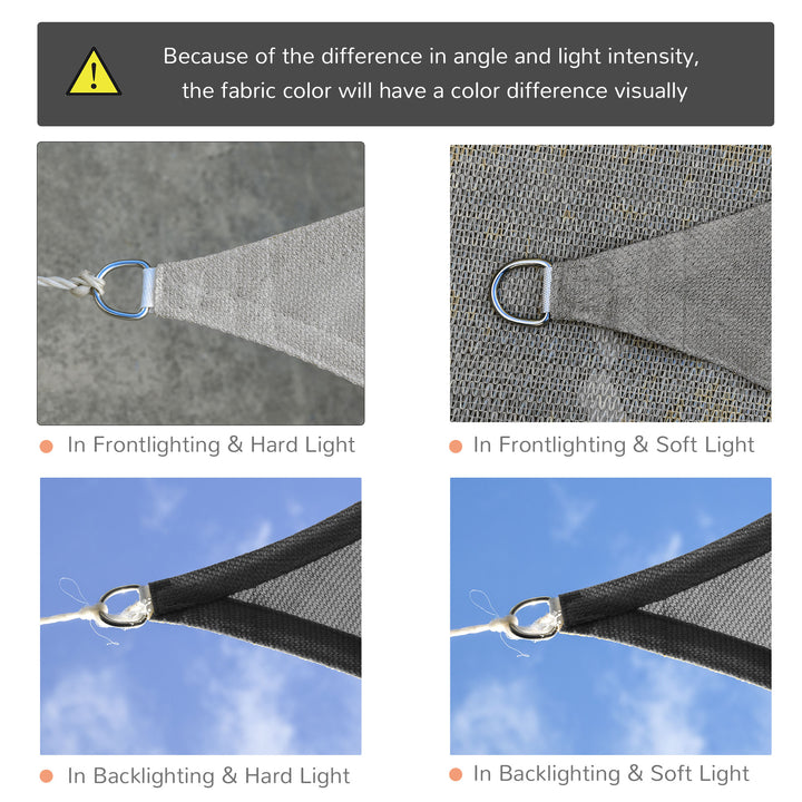 5 x 4m Sun Shade Sail HDPE Rectangle Canopy Outdoor Sunscreen Awning with Mounting Ropes for Garden, Patio, Party, UV Protection, Charcoal Grey