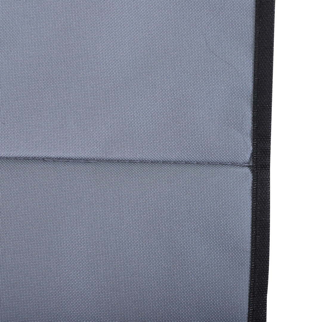 Set of 2 Foldable Garden Beach Chair Mat Lightweight Outdoor Sun Lounger Seats Adjustable Back Metal Frame PE Fabric Head Pillow w/ Carry Bag,Grey