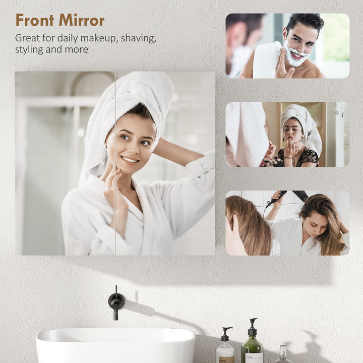 MCL Double-Door Bathroom Mirror Cabinet - White