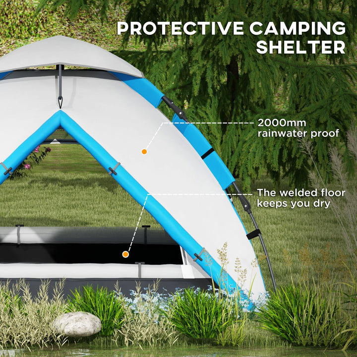 Two-Man One Room Camping Tent, with Accessories - Blue