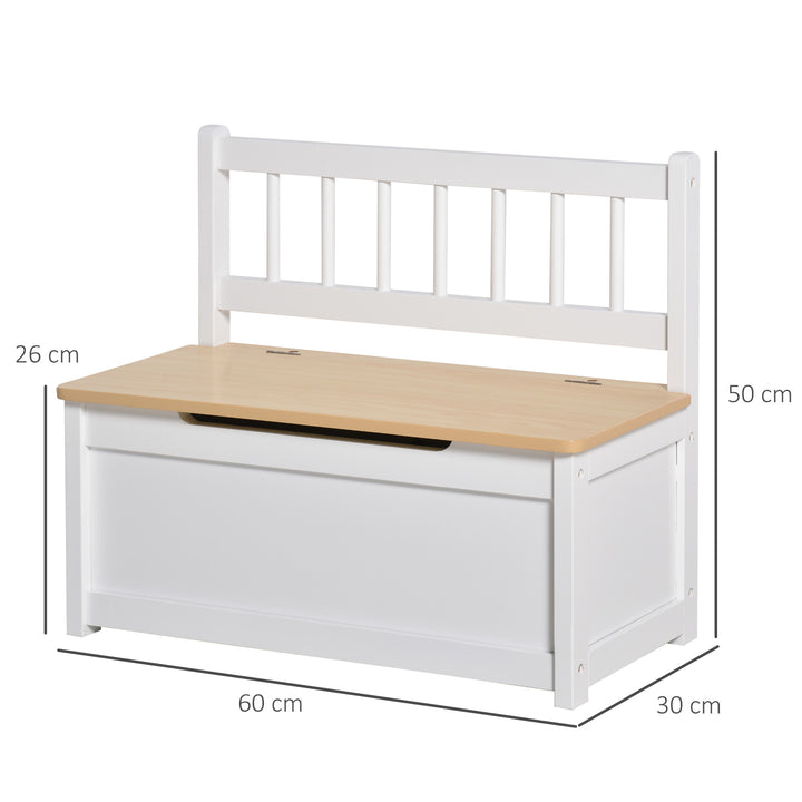 MCL 2 In 1 Wooden Toy Box, Seat Storage Bench, Storage Chest Cabinet Organiser, with Safety Pneumatic Rod