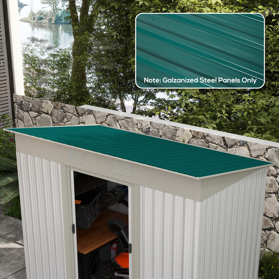 Corrugated Roofing Sheets, Pack of 24, Galvanised Metal Roofing Sheets for Greenhouse, Garage, Storage Shed, Carport, 129 x 45cm, Green