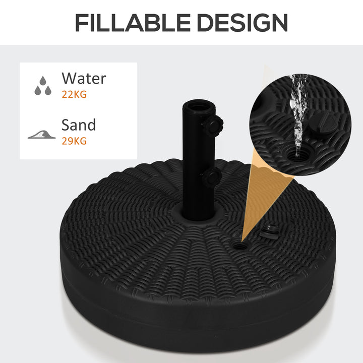 29kg Water/Sand Filled Rattan-Effect Parasol Base