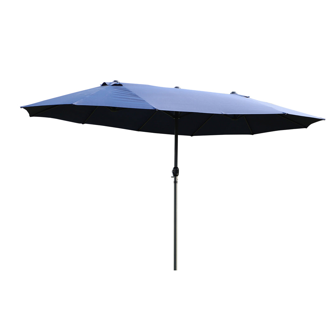 Outsunny Waterproof 4.6m Garden Parasol Double-Sided Sun Umbrella Patio Market Shelter Canopy Shade Outdoor Blue - NO BASE | Aosom UK