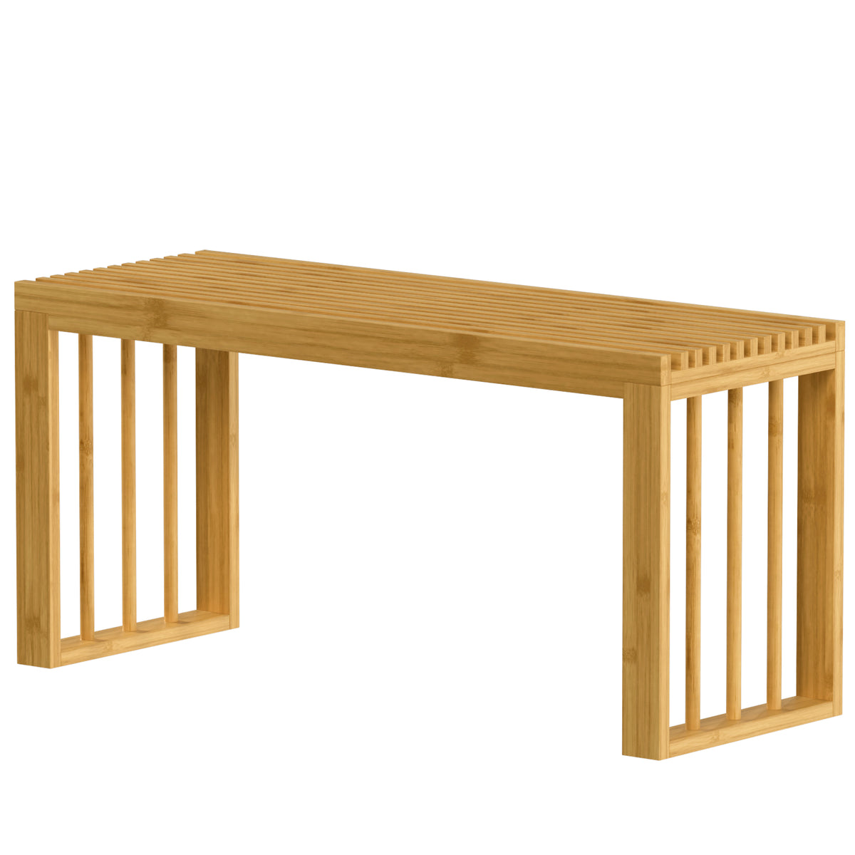 90 cm Bamboo Shoe Bench Backless Hallway Bench Seat, Wood Indoor