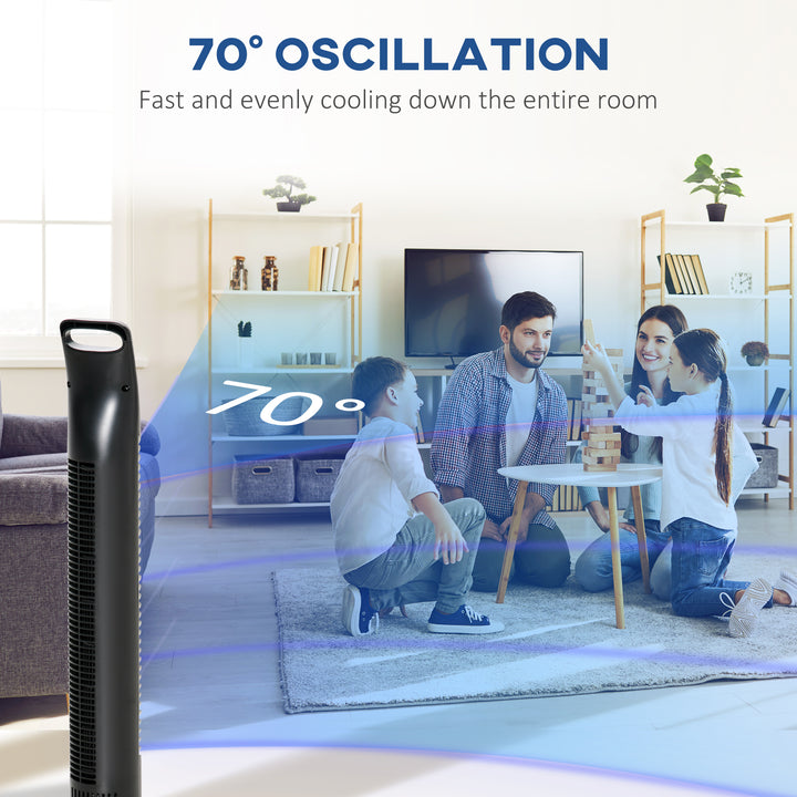 MCL 31" Oscillating Tower Fan with Remote Control, 7.5H Timer, 3 Speed 3 Modes, Electric Floor Standing Cooling Fan for Home Bedroom Office, Black