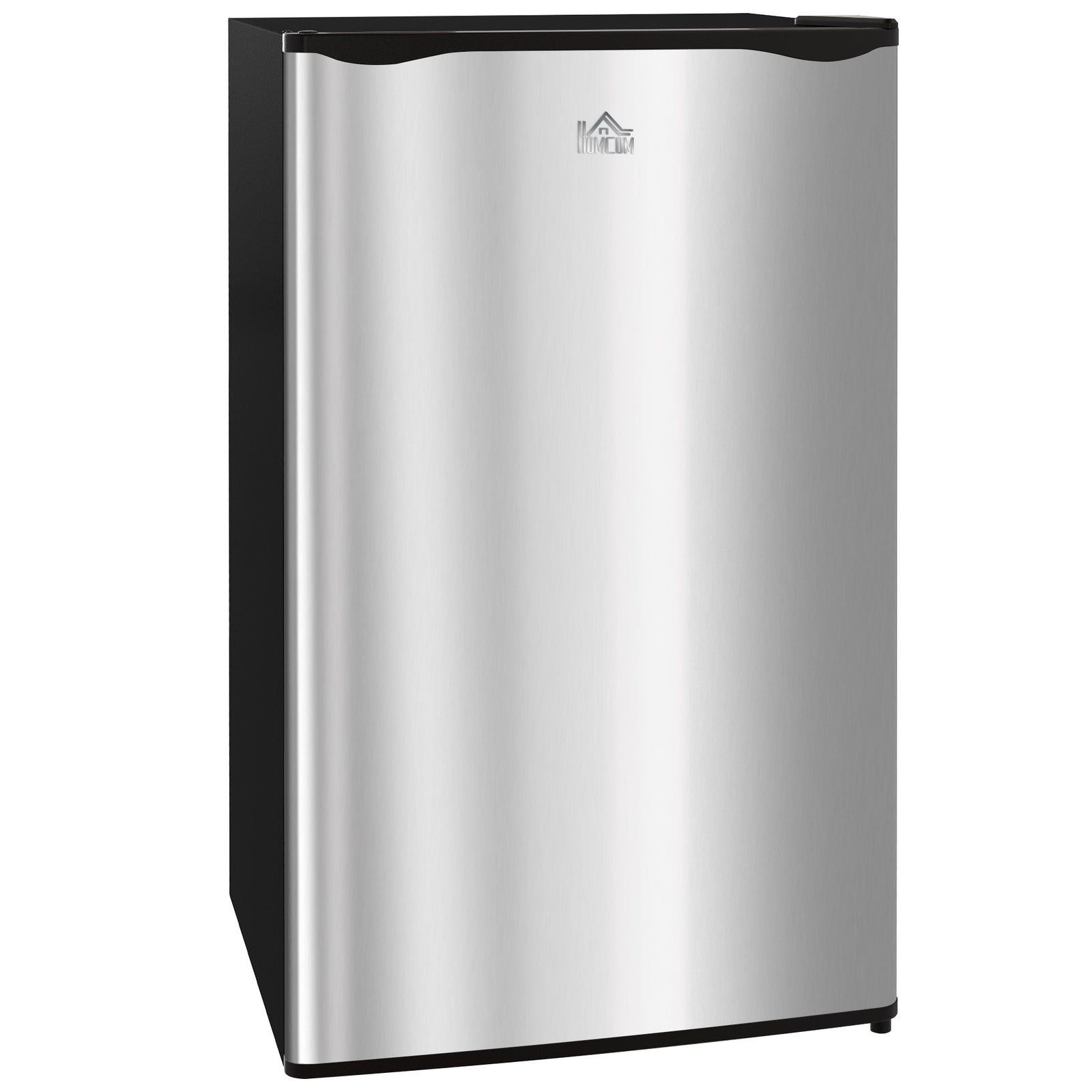 91 Litre Freestanding Under Counter Fridge Freezer, Small Fridge with Chiller Box, Adjustable Thermostat, 47.5cm Wide, Silver Tone