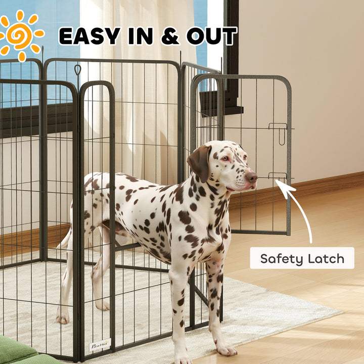 6 Panels Heavy Duty Dog Playpen with Secure Door, for Indoor Outdoor, for Garden, Camping, 100cm High