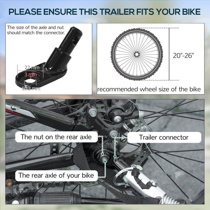 Bike Cargo Trailer in Steel Frame Extra Bicycle Storage Carrier with Hitch-Black
