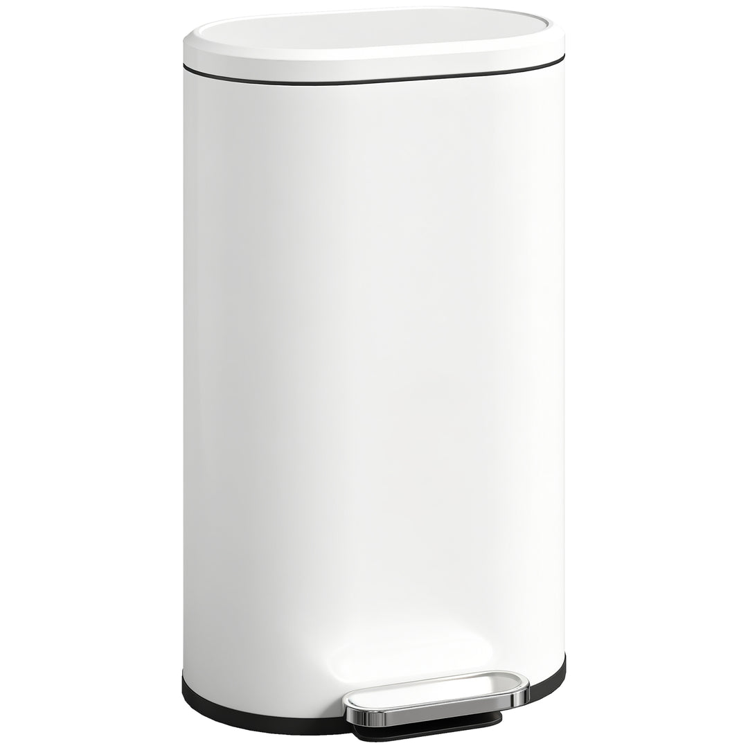 30 L Modern Curved Kitchen Bin - Cream