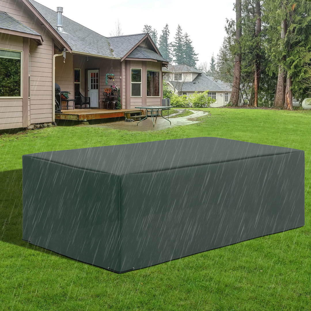 Outsunny Outdoor Furniture Protector: Waterproof Anti-UV Oxford Cover for Patio Sets, Green, Ample Size | Aosom UK