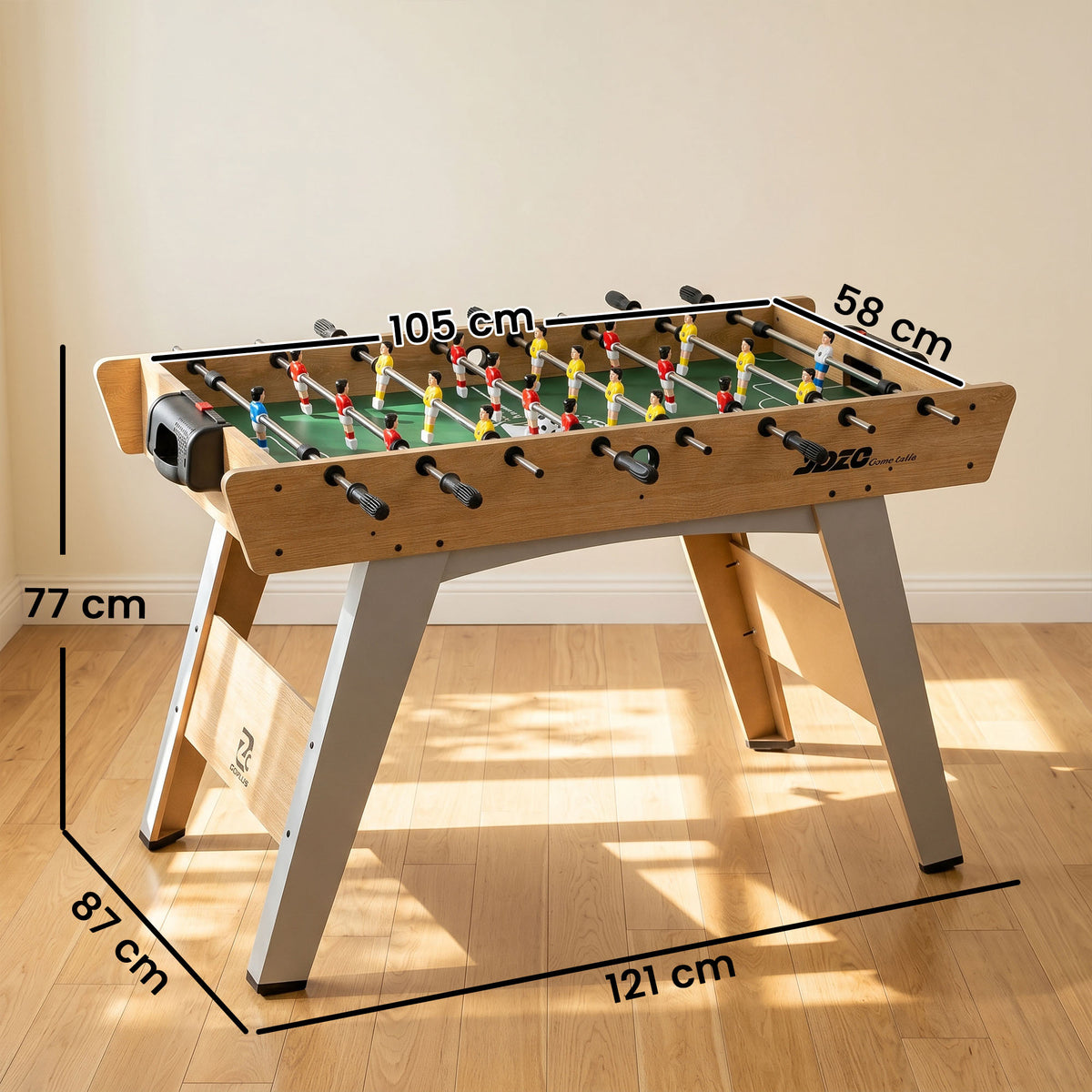 4ft Table Football, Foosball Game Table with 22 Players, 2 Balls and M