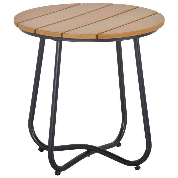 Round Outdoor Side Table Adjustable Leg Pads Garden Table 49 x 49 x 48