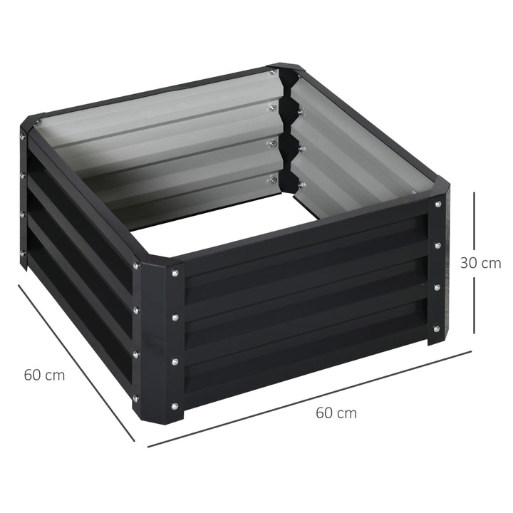 Set of Two 60 x 60cm Steel Planter Boxes - Grey