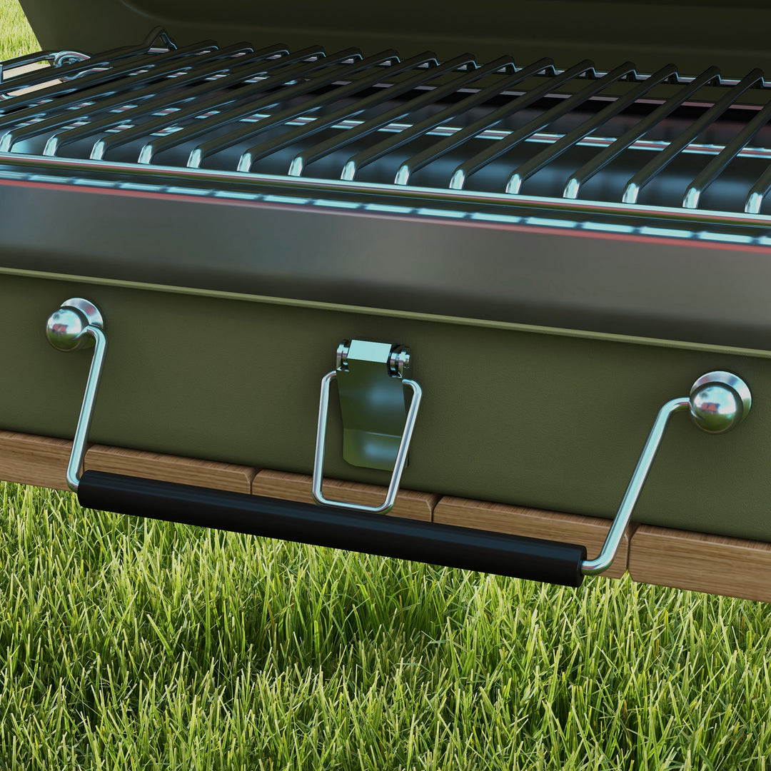 Metal Suitable-Style Portable BBQ Grill - Green